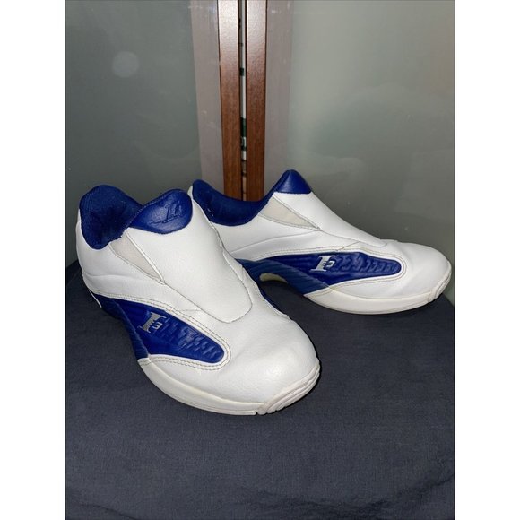 REEBOK MVP Allen Iverson I3 White Navy Leather Slip On Sneakers